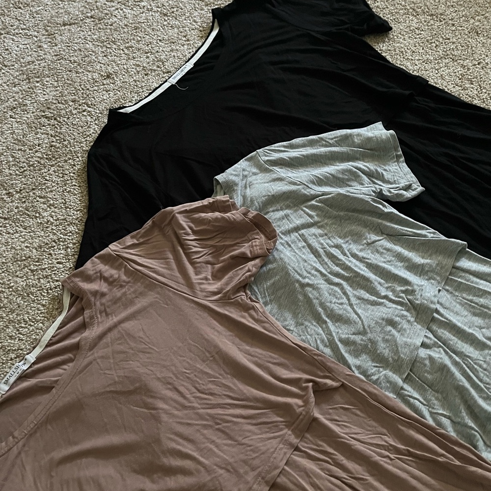 Set of 3 Maternity Nursing t-shirts Black, Blush, Gray